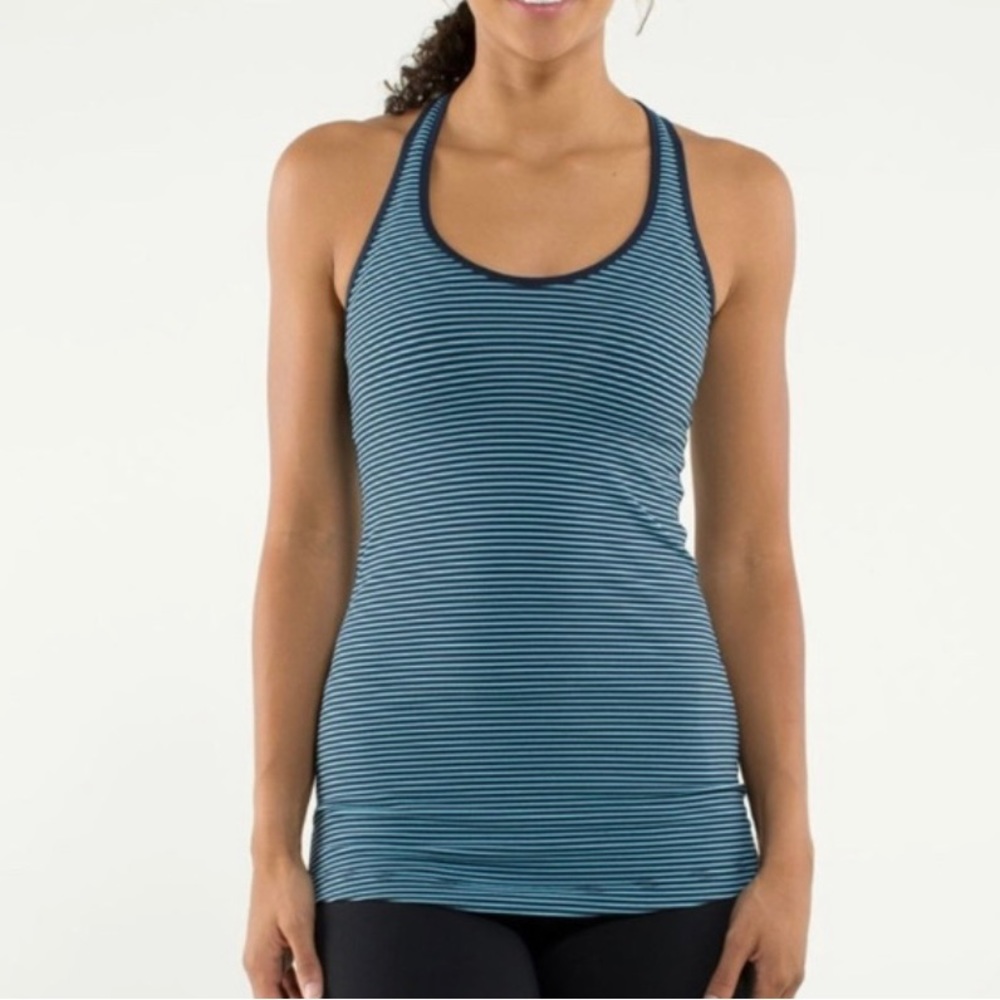 Lululemon Athletica Racerback Tank Blue Stripes